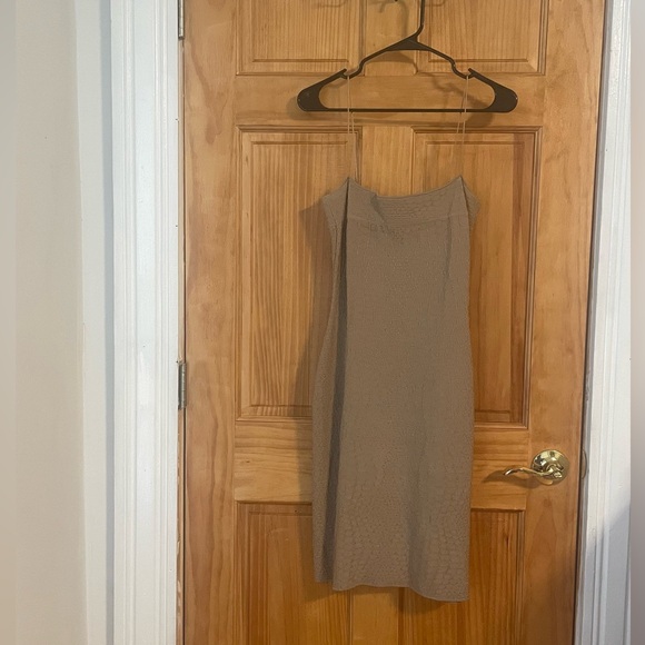 Mugler vintage 90s tan knit bodycon dress size M - Picture 1 of 5